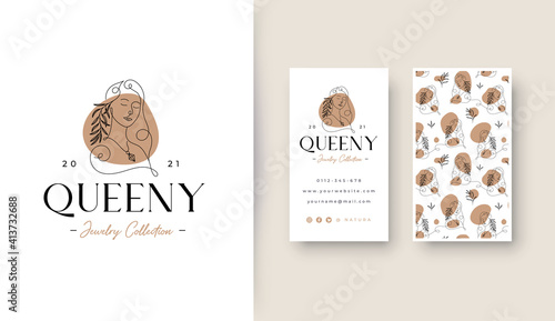 line art woman logo design