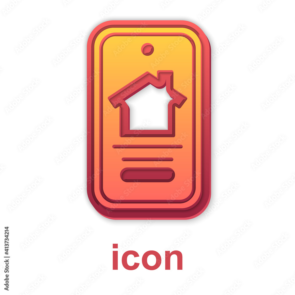 Gold Online real estate house on smartphone icon isolated on white background. Home loan concept, rent, buy, buying a property. Vector. Gold Online real estate house on smartphone icon isolated on white background. Home loan concept, rent, buy, buying a property. Vector.