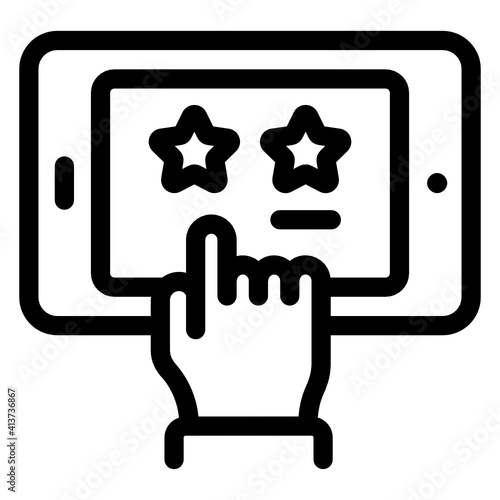 
Mobile ranking linear style icon, editable vector 
