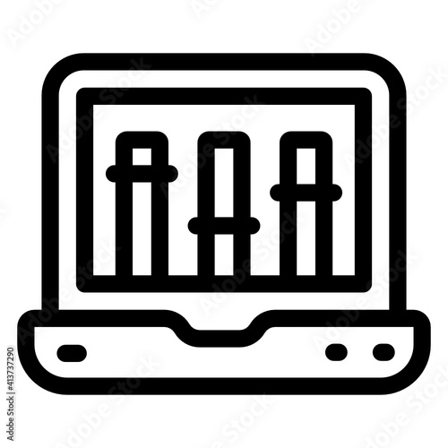 
Laptop adjustment linear style icon, editable vector 
