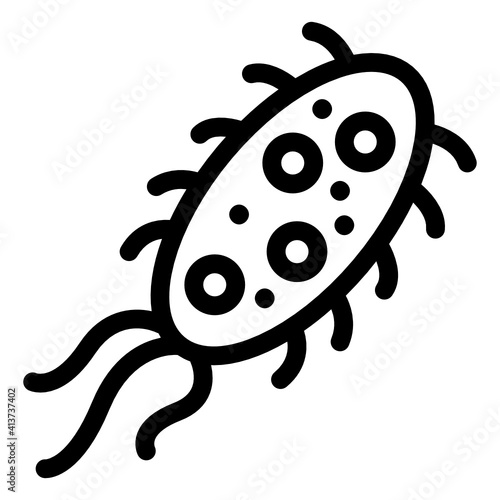 
A three legs bacteria, bacterial infection icon
