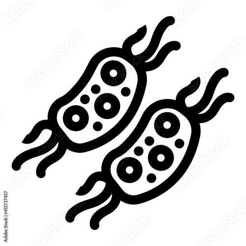 
A pair of salmonella bacteria in line icon
