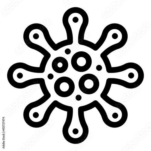 
A shape of epidemic coronavirus in linear icons
