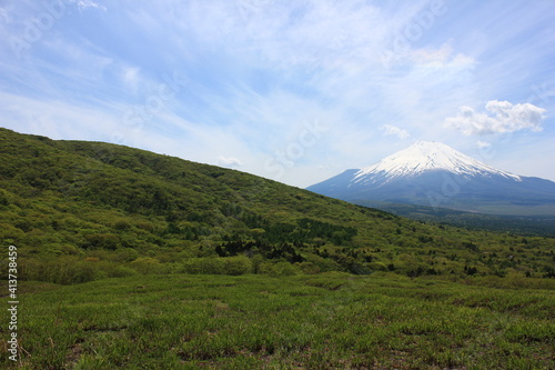 山中湖の東にあるパノラマ台近辺から見た冨士山