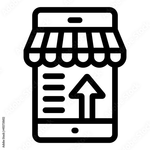 
Mobile commerce in linear icon, editable vector 
