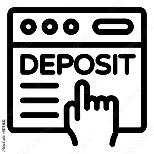 
Online deposit in linear style editable icon 
