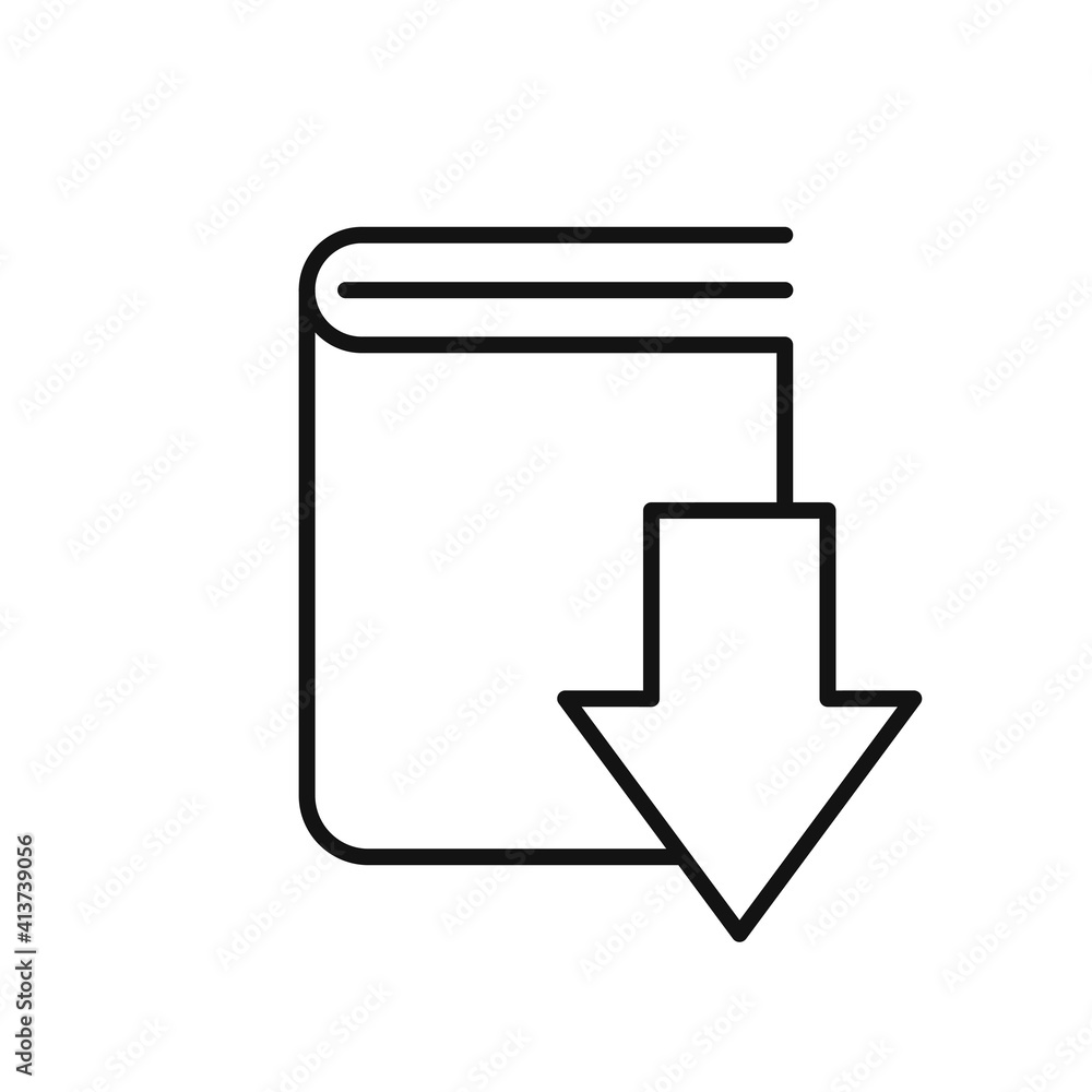 Download book line icon. linear style sign for mobile concept and web design.