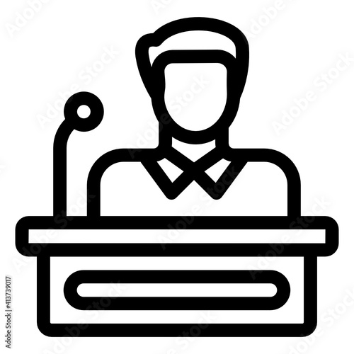 
Business speech in linear style icon, editable vector 
