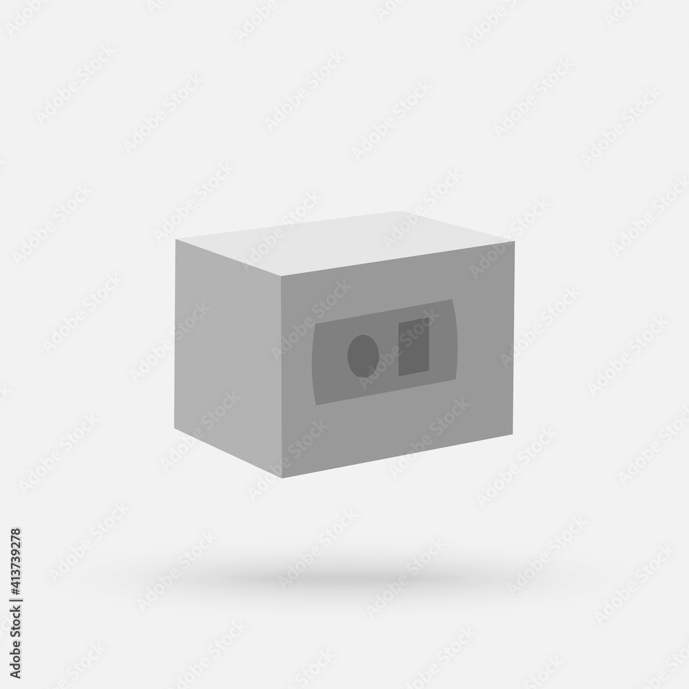 Safe box deposit metal square isometric icon with modern flat style color simple modern icon design illustration. Safe box deposit metal square isometric icon with modern flat style color simple modern icon design illustration.