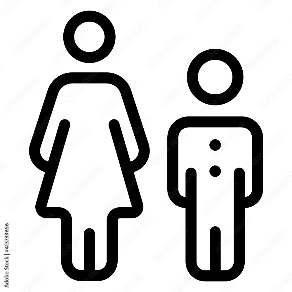 Two siblings, line icon of brother
Two siblings, line icon of brother