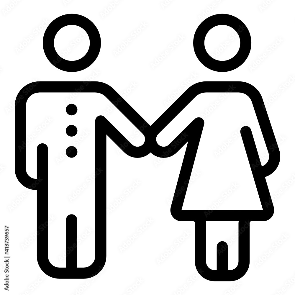 A girl and a boy, line icon of friends
A girl and a boy, line icon of friends