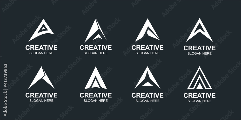 Linear style letter A logo bundle Linear style letter A logo bundle