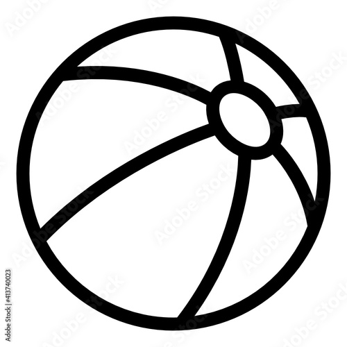 
A soft beach ball icon, line design
