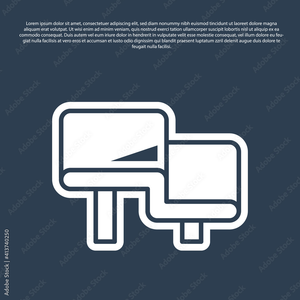 Blue line Sauna wood bench icon isolated on blue background. Vector. Blue line Sauna wood bench icon isolated on blue background. Vector.