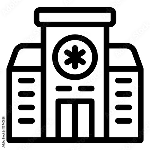 
Modern icon of a hospital building, dispensary
