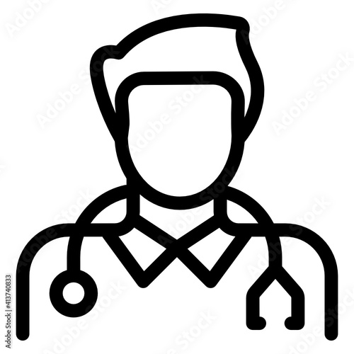 
A male doctor icon, medical professional avatar 
