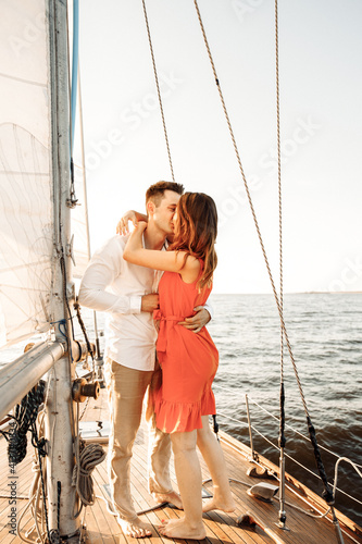 The moment of the marriage proposal, she said YES, the proposal on the yacht.
