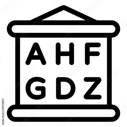 
A linear design icon of eye test 
