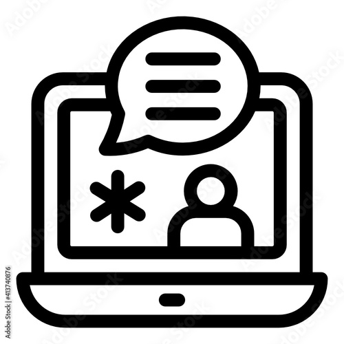 
Avatar with medical sign insider laptop, online doctor consultation concept icon
