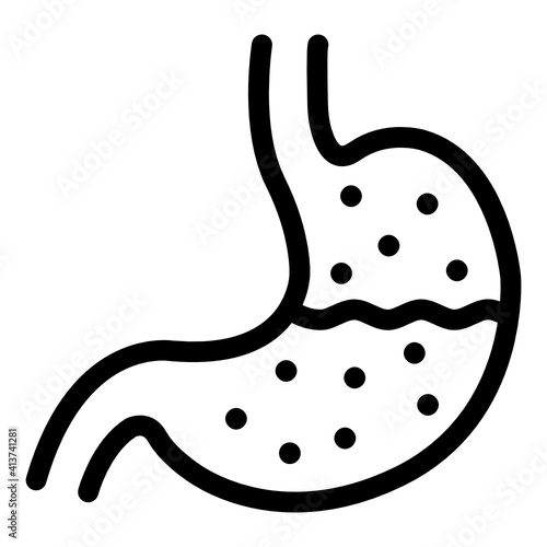 
Stomach, digestive organ icon in outline style 
