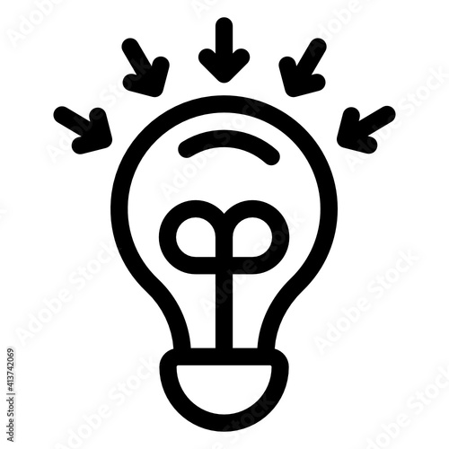 
Bright idea in linear style icon, editable vector 
