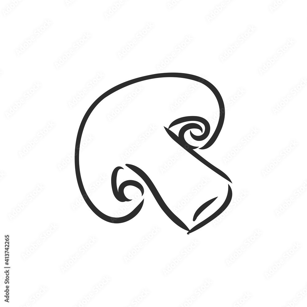 Mushrooms Champignon. Vector hand drawn vegetables isolated on white background. champignon, vector sketch on a white background Mushrooms Champignon. Vector hand drawn vegetables isolated on white background. champignon, vector sketch on a white background