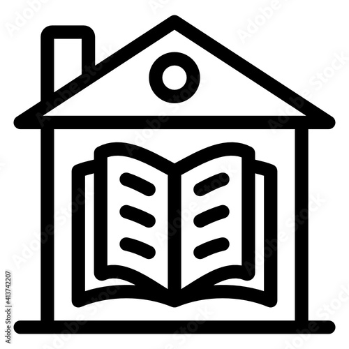 
Home education in linear style icon 
