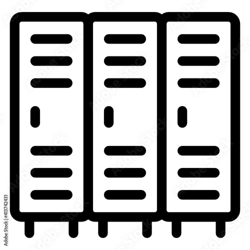 
School cabinets denoting linear icon, editable vector 
