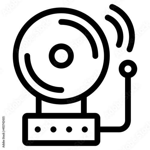 
Intruder bell linear style icon, editable vector 
