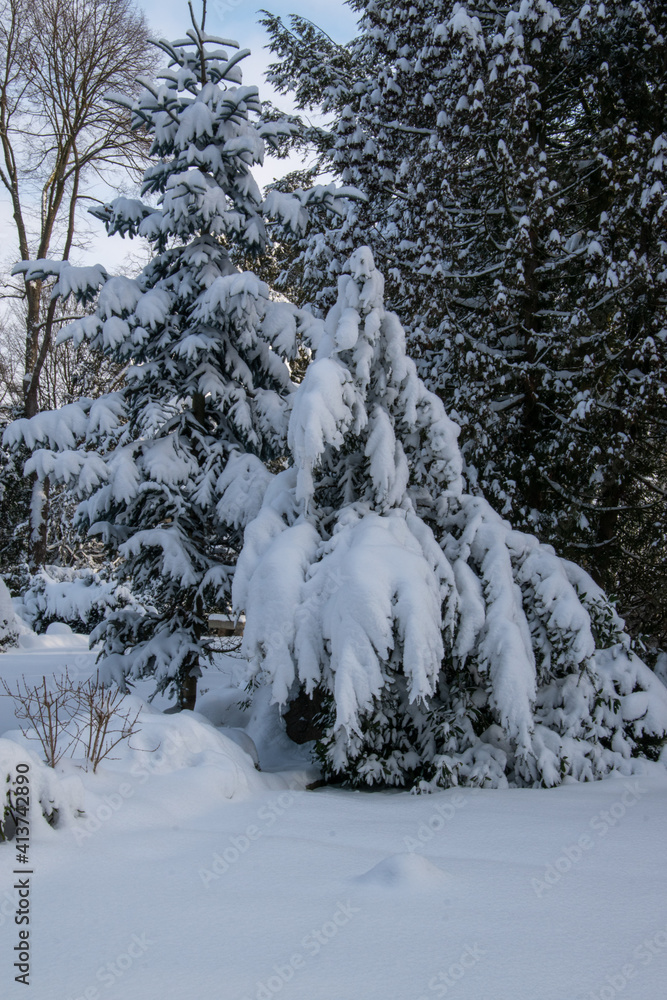 Wintereinbruch auf dem alten Friedhof in Bünde. Alles ist mit Schnee bedeckt, sehr friedlich und ruhig. Wintereinbruch auf dem alten Friedhof in Bünde. Alles ist mit Schnee bedeckt, sehr friedlich und ruhig.