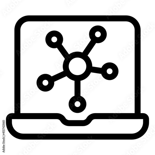 
Molecular structure in linear style icon 
