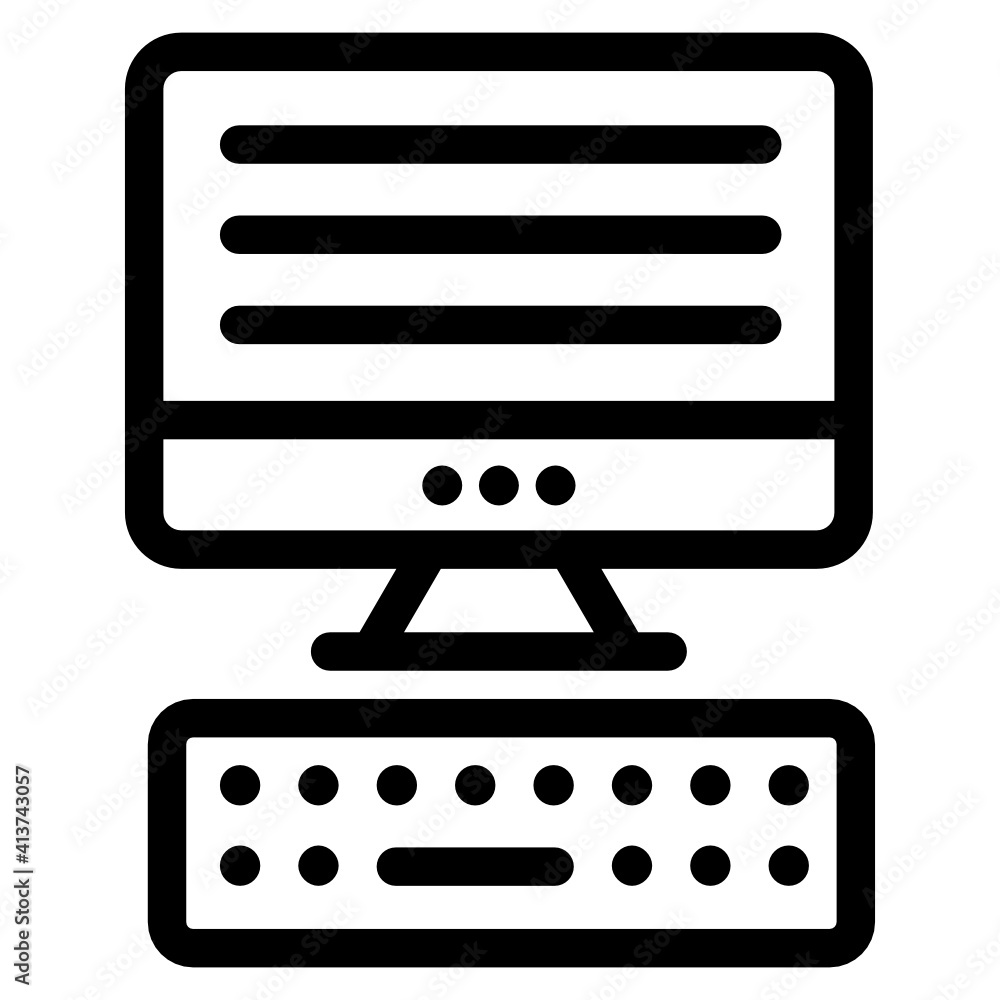 Personal computer in linear style icon, editable vector
Personal computer in linear style icon, editable vector