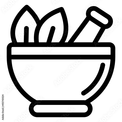 
Herbal medicine in linear style cion, editable vector
