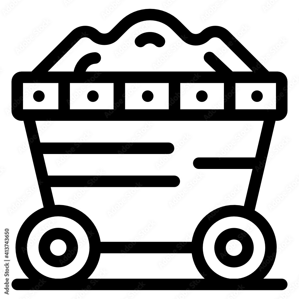 A mud cart in editable linear vector
A mud cart in editable linear vector