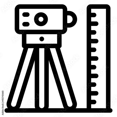 
A surveying instrument, theodolite in line icon
