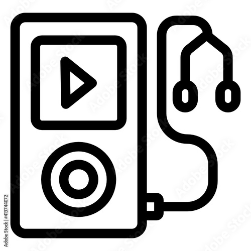 
Mp3 player in linear style editable vector 
