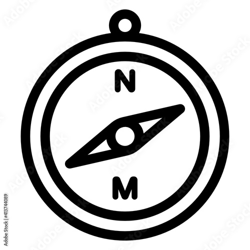 
Directional compass in linear icon, editable vector 
