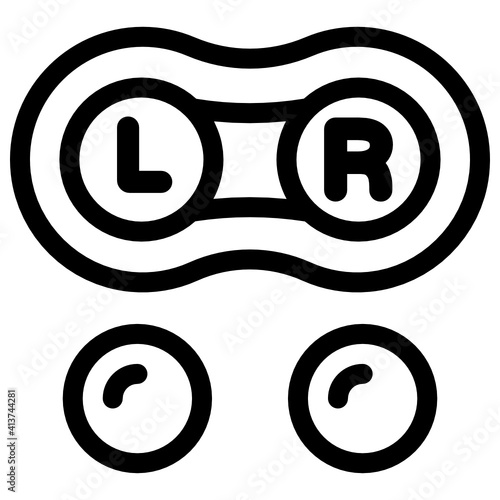 
Lef and right lens case icon in linear design 
