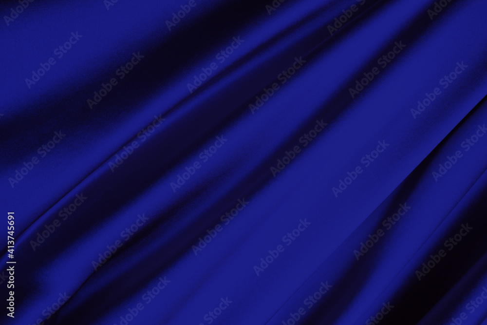 Obraz premium シルクのドレープ 青