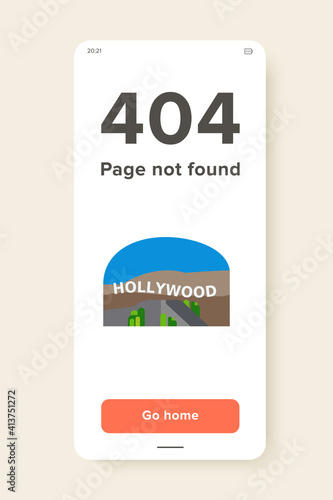 Icon of Hollywood inscription in mountains. Landmark, hill, sign. USA concept. Can be used for topics like sight, culture and famous place