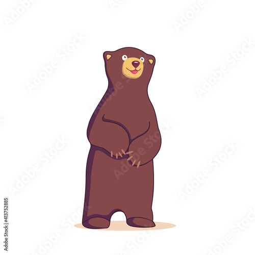 Teddy bear vector illustration design. Smile Teddy bear isolated. Teddy bear icon brown