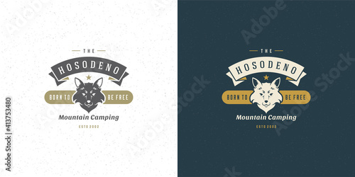 Fox head logo emblem vector illustration silhouette for shirt or print stamp