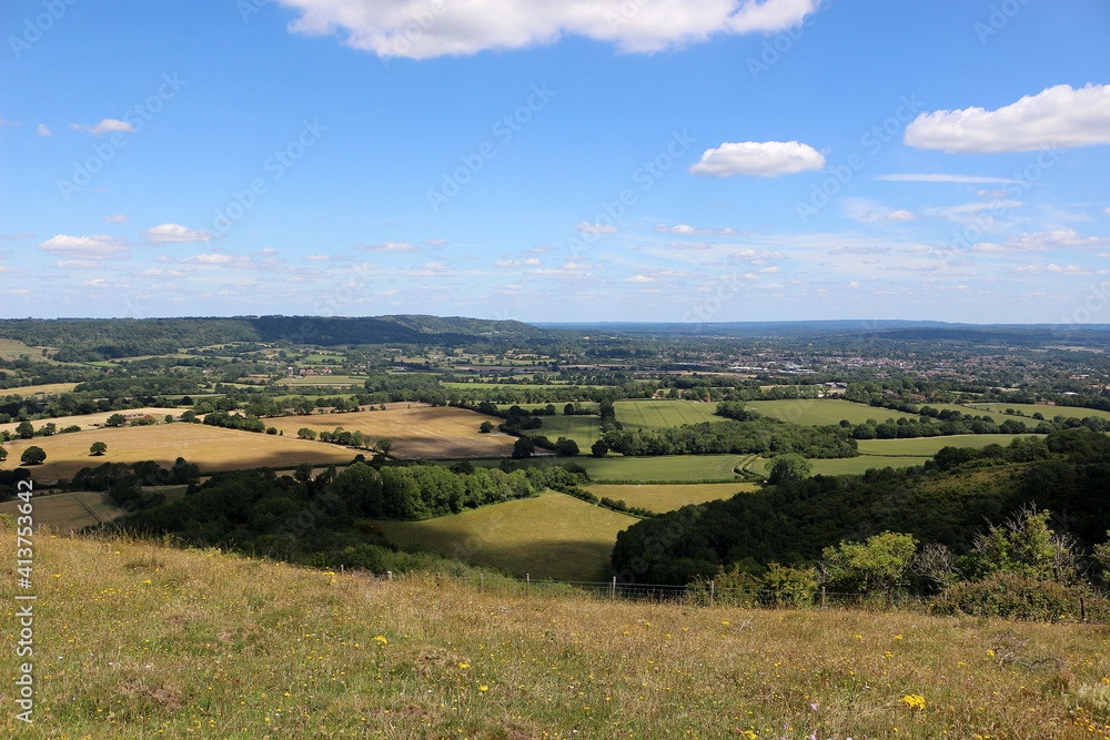 Countryside surrounding Butser Hill in Hampshire, England