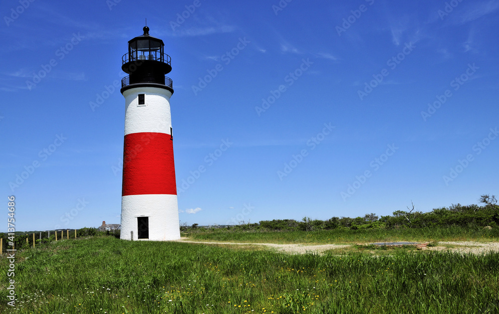 The Sankaty Lighthouse on Nantucket Island, Massachusetts The Sankaty Lighthouse on Nantucket Island, Massachusetts