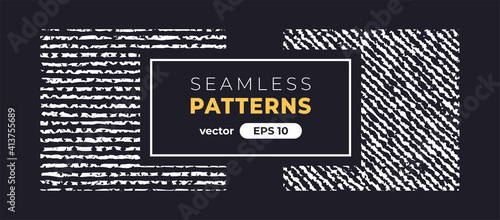 Seamless abstract pattern. Halftone hatching. Grunge noise texture set. Vector illustration eps10. Creative artistic collection. Flat style. Pencil, ink paint strokes. Background template.