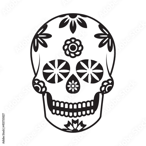 Mexican Circular Skill Calaveras Pattern 