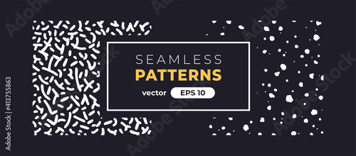 Seamless abstract pattern. Halftone grain. Grunge noise texture set. Vector illustration eps10. Creative artistic collection. Flat style. Pencil, ink paint strokes. Background template.