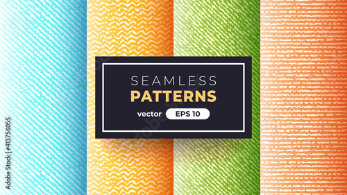 Seamless abstract pattern. Halftone hatching. Grunge noise texture set. Vector illustration eps10. Creative artistic collection. Flat style. Pencil, ink paint strokes. Background template.