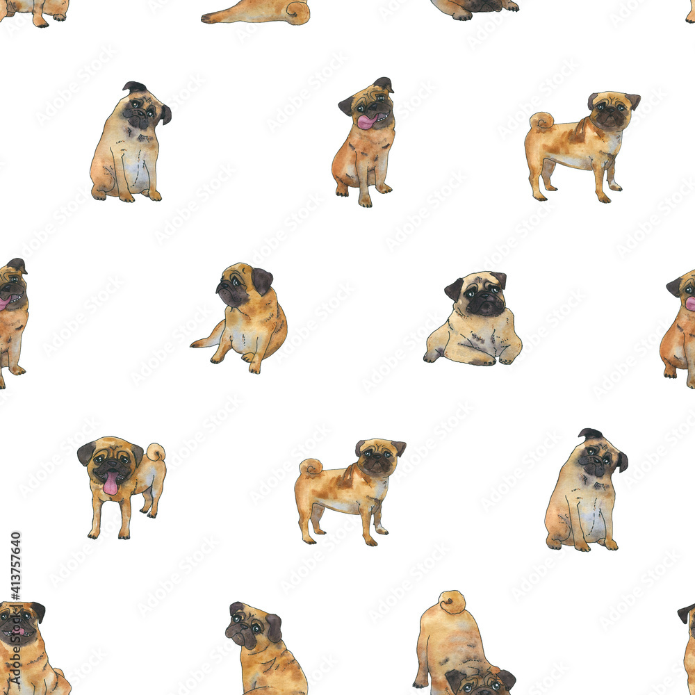 pug digital paper dog seamless pattern watercolor pug clip art dog birthday party digital paper cute dog printable art digital download pug digital paper dog seamless pattern watercolor pug clip art dog birthday party digital paper cute dog printable art digital download
