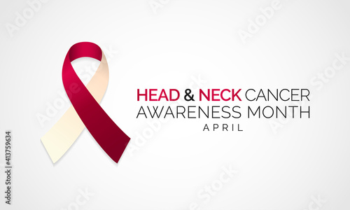Vector illustration on the theme of Head and Neck cancer awareness month observed each year in April. These cancers are diagnosed more often among people over age 50 than among younger people.